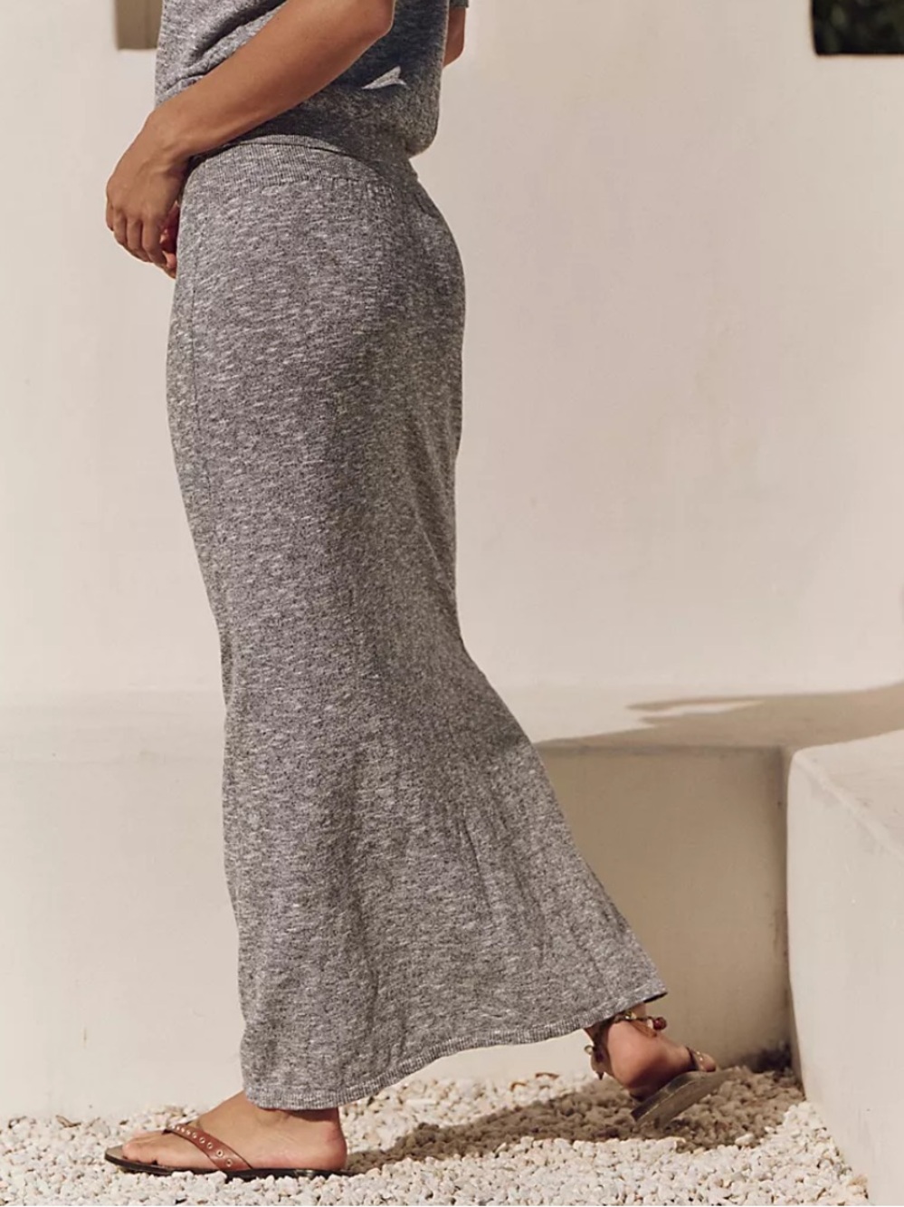 FP Sz M Gray Maxi Skirt - Picture 2 of 9